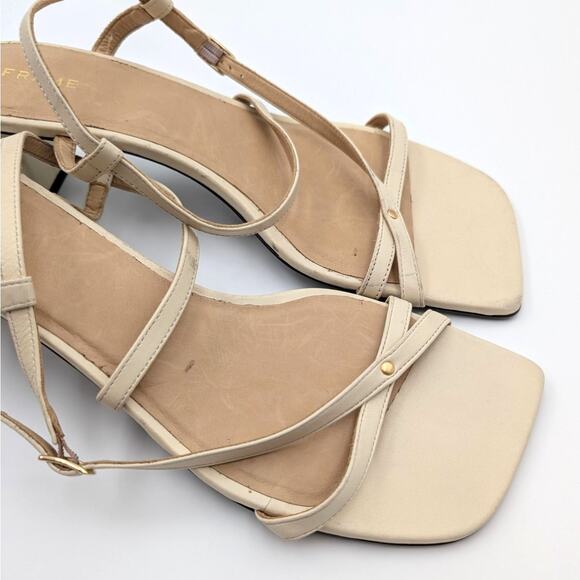 Frame Le Braxton Strappy Sandal Women's Square Toe Cream Size US8 EU38.5 - Picture 6 of 11